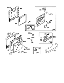 Gasket-Air Cleaner Diagram and Parts List for 124800-124899 3201-3246 Briggs and Stratton Engine
